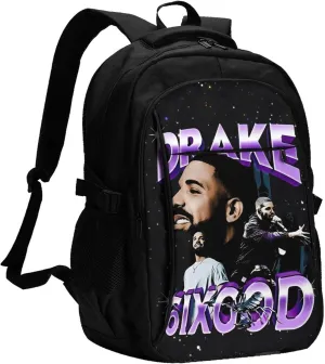 Drakes Travel Fashion Laptop Backpack with USB Charging Port Business Work Backpacks Computer Bag for Men and Women