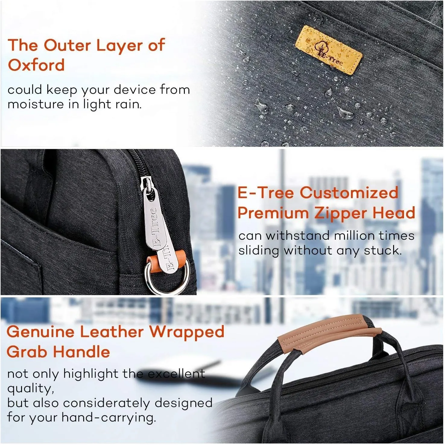 E-Tree Laptop Sleeve Handbag Shockproof Laptop Shoulder Bag Messenger Computer Carrying Case Briefcase for Men Women