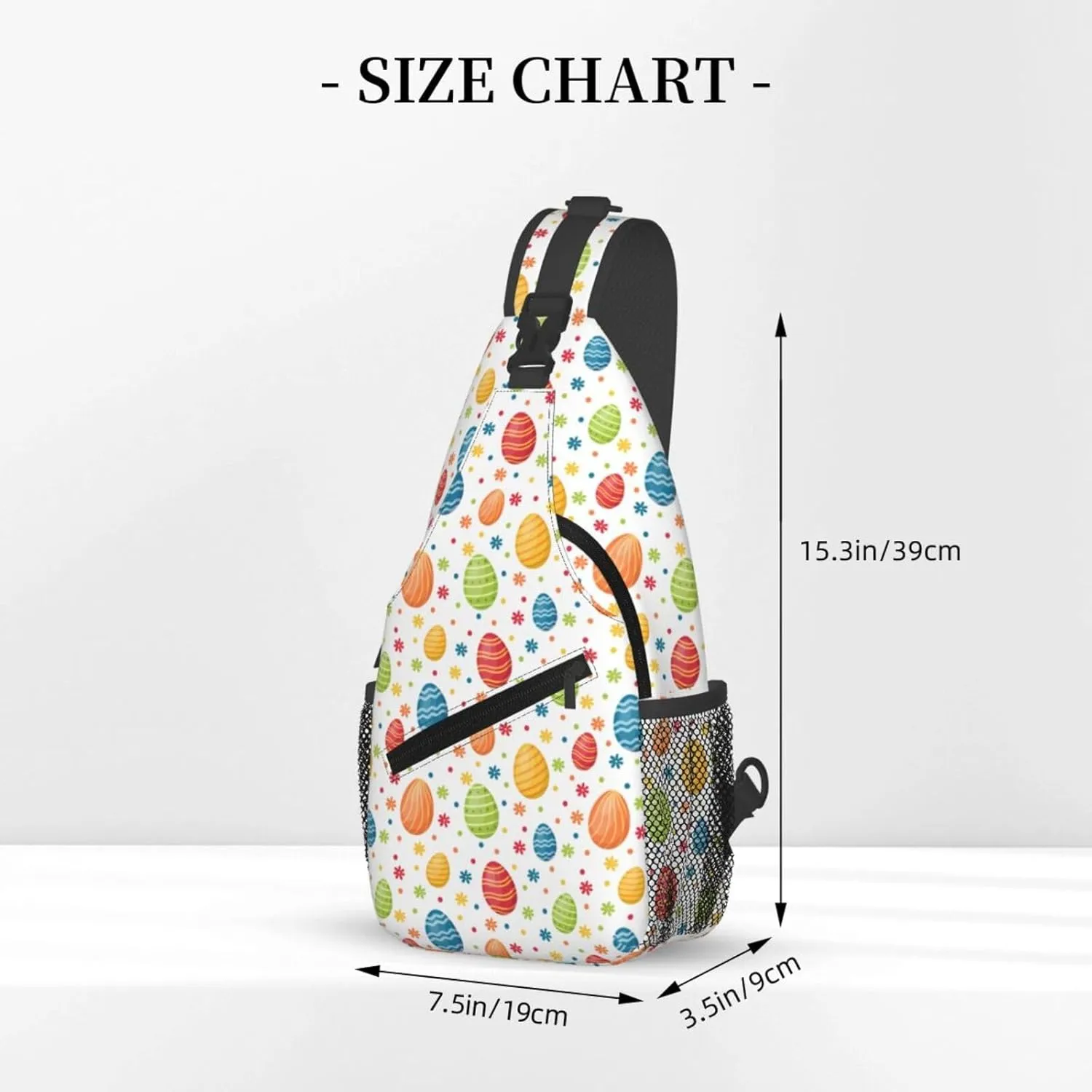 Easter Bunny And Eggs Sling Bag Chest Shoulder Backpack Crossbody Easter Gifts Bags Casual Daypack for Men Women