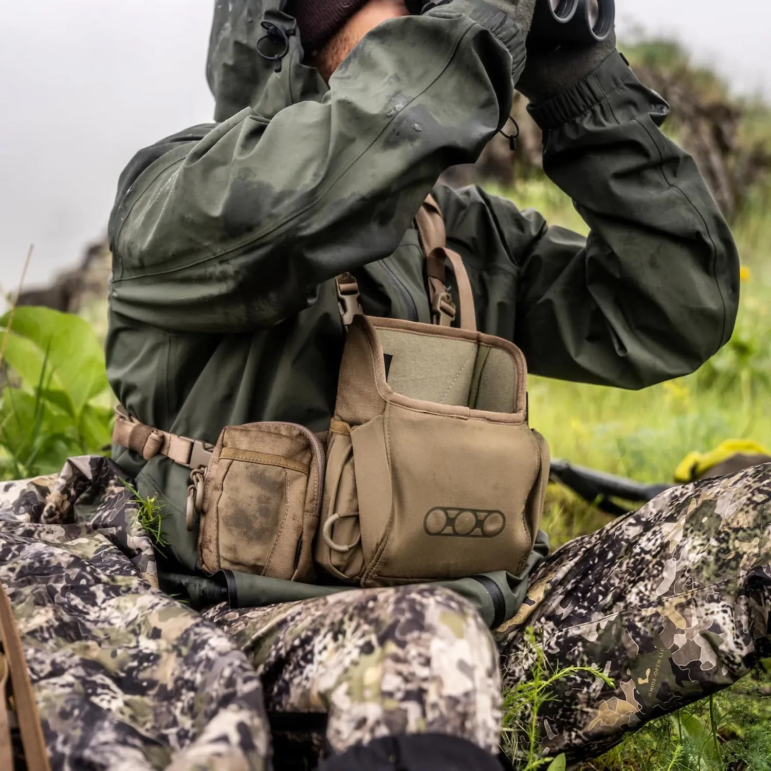 Eberlestock Recon Modular Bino Pack - Advanced Binocular Harness System with Customizable Attachments - Military Green - Large