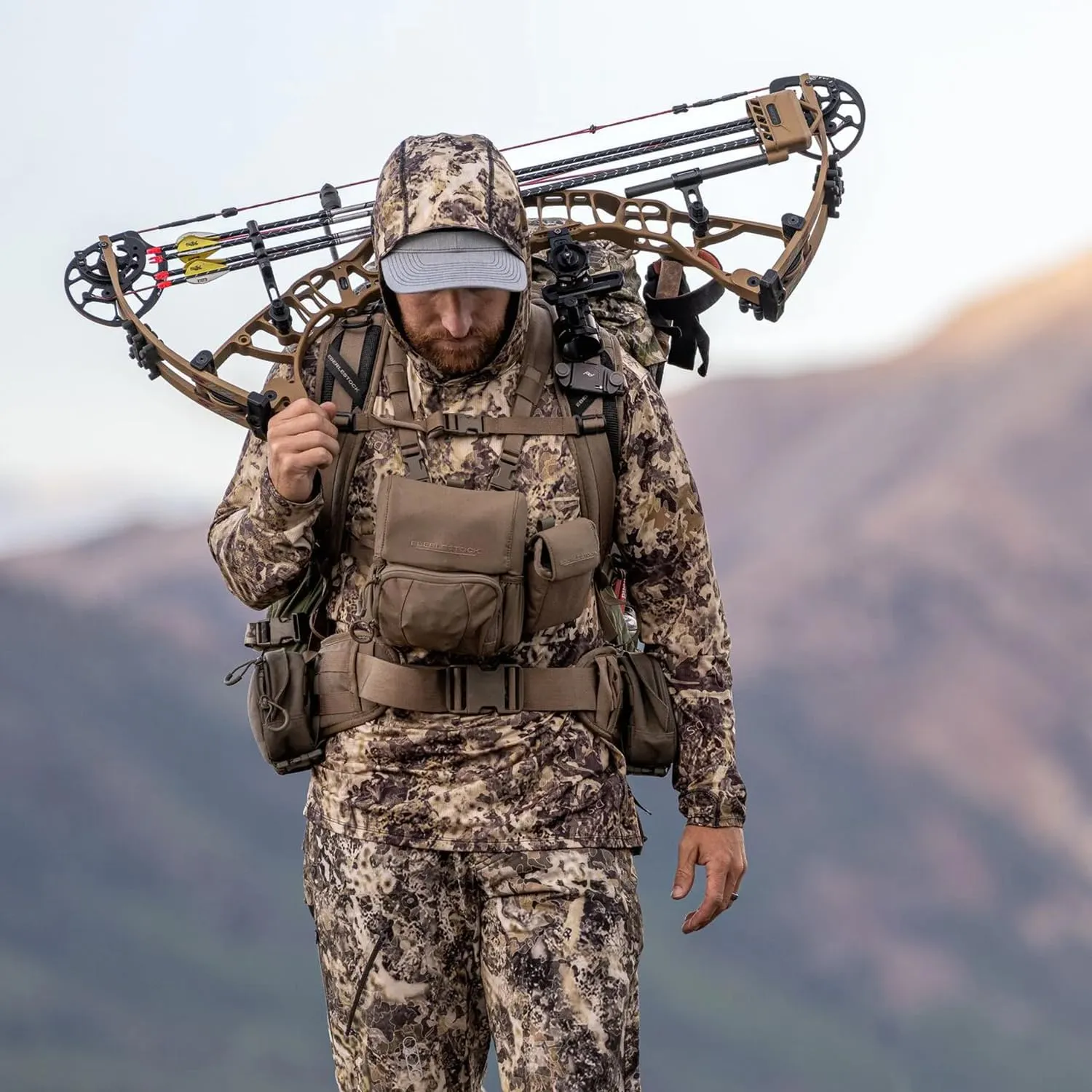 Eberlestock Recon Modular Bino Pack - Advanced Binocular Harness System with Customizable Attachments - Military Green - Large
