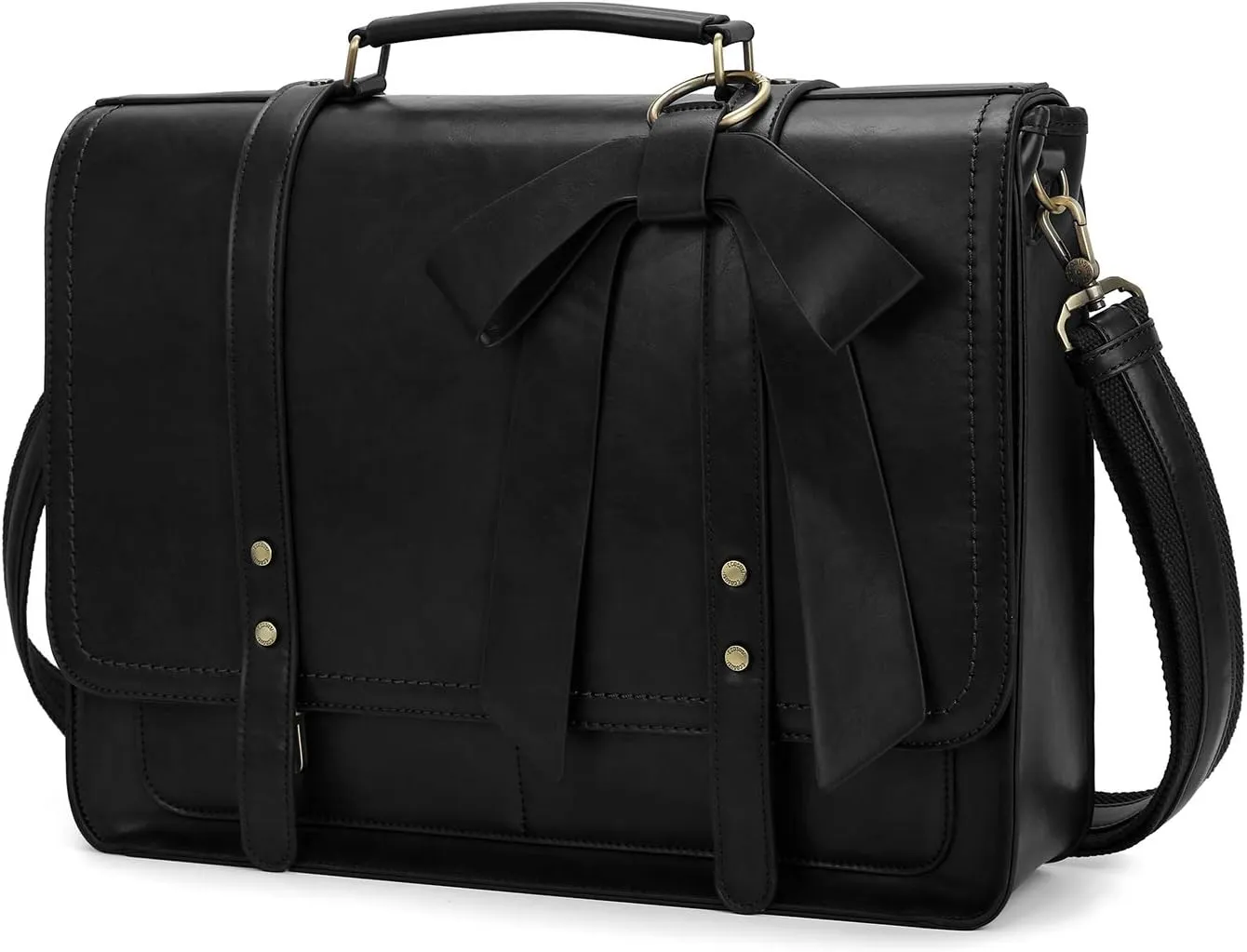 ECOSUSI Women Briefcase PU Leather Laptop Bag College Satchel fit 15.6" Laptop
