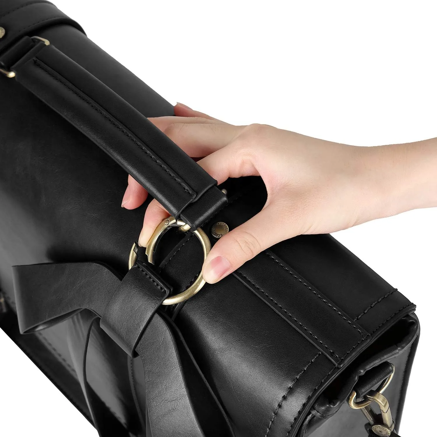ECOSUSI Women Briefcase PU Leather Laptop Bag College Satchel fit 15.6" Laptop