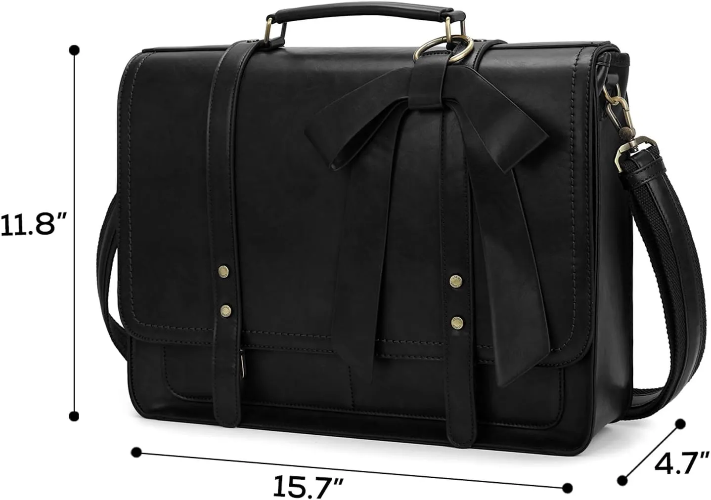 ECOSUSI Women Briefcase PU Leather Laptop Bag College Satchel fit 15.6" Laptop