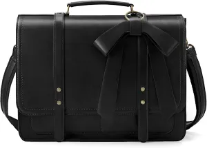 ECOSUSI Women Briefcase PU Leather Laptop Bag College Satchel fit 15.6" Laptop