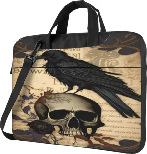 Edgar Allan Poe The Raven Skull Laptop Case, 15.6 inch Laptop Sleeve Durable Computer Carrying Case for Men Women