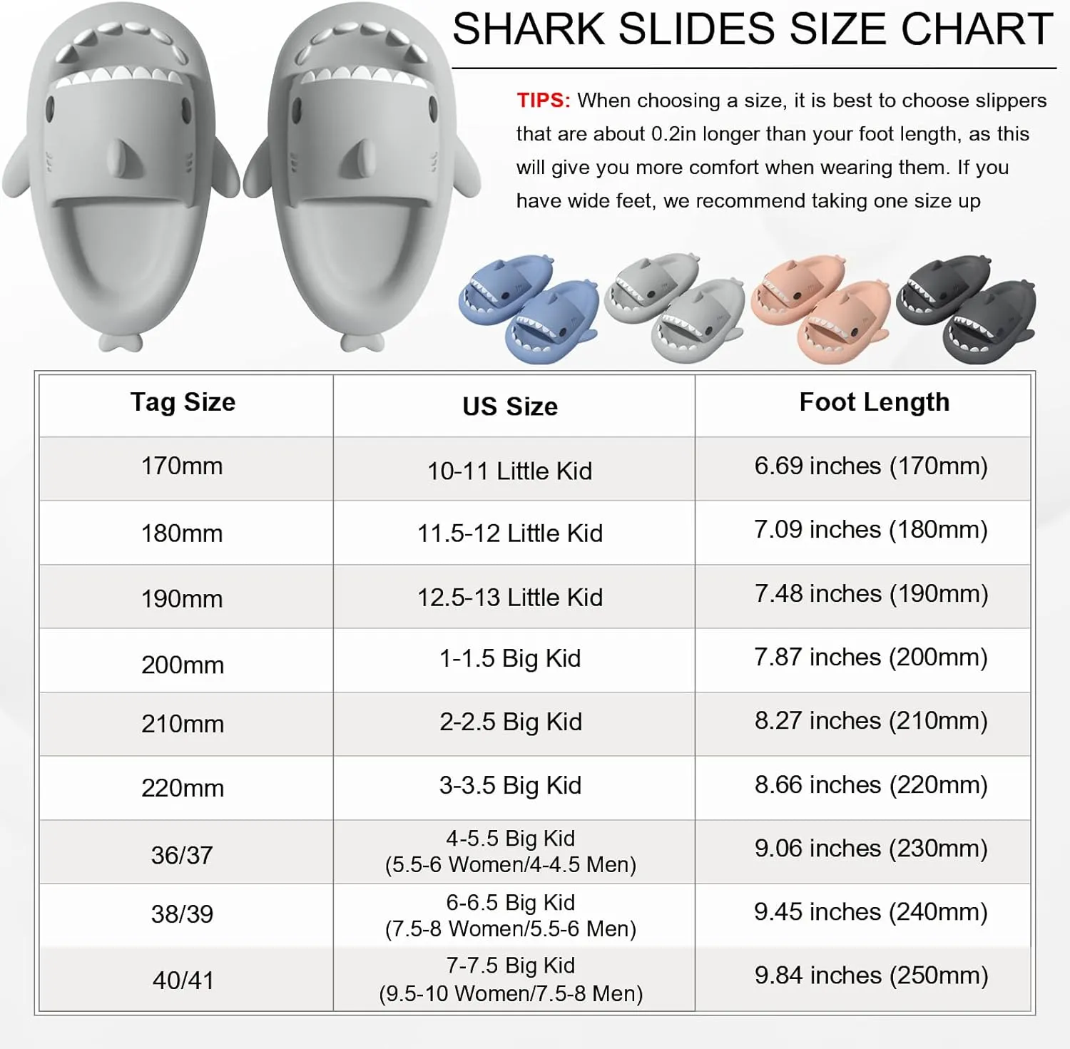 EECH Big Kid Cute Slippers, Cloud Shark Slides, Upgraded Thick Sole Non-Slip Sandals for Kids, Indoor Outdoor Summer