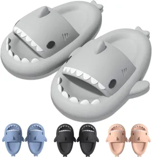 EECH Big Kid Cute Slippers, Cloud Shark Slides, Upgraded Thick Sole Non-Slip Sandals for Kids, Indoor Outdoor Summer