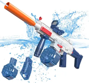 Electric Water Gun, Squirt Gun Toy for Adults Kids, Automatic Water Gun Up to 26 FT Long Range, Summer Outdoor Beach Swimming Pool Party Super Shooting Toys, Best Gift for Boys and Girls (Blue)