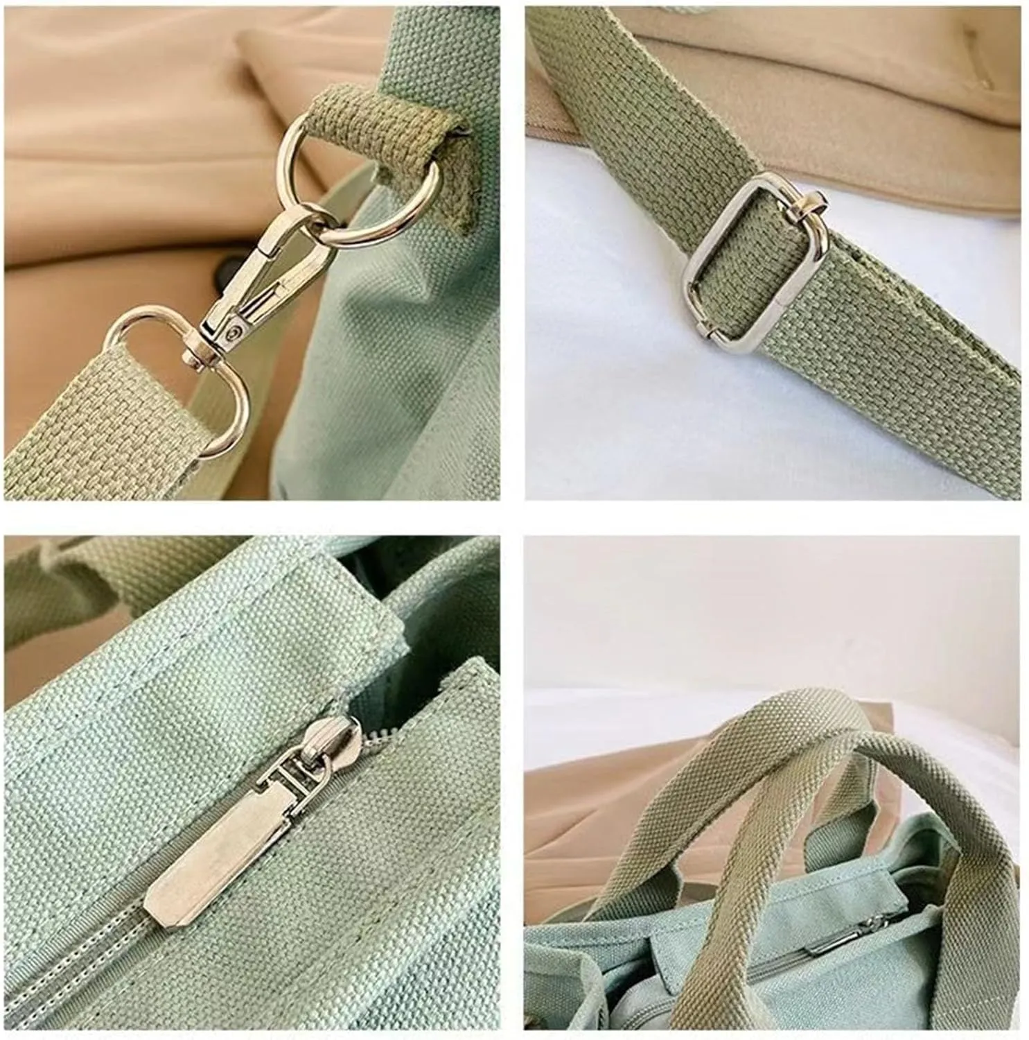 Elmyse Handbag, Elmyse Canvas Bag, Large Capacity Multi-pocket Handbag, Canvas Tote Bag Women for Office and Travel