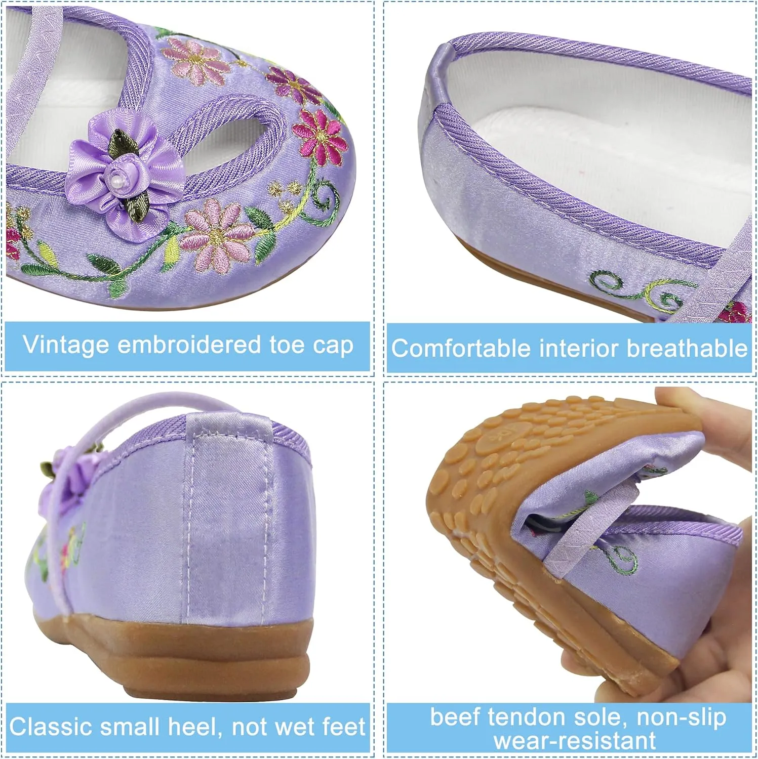 Encanto Mirabel Isabela Shoes for Girls Costume Cosplay Dress Up Embroidery Mary-Jane Ballet Shoes