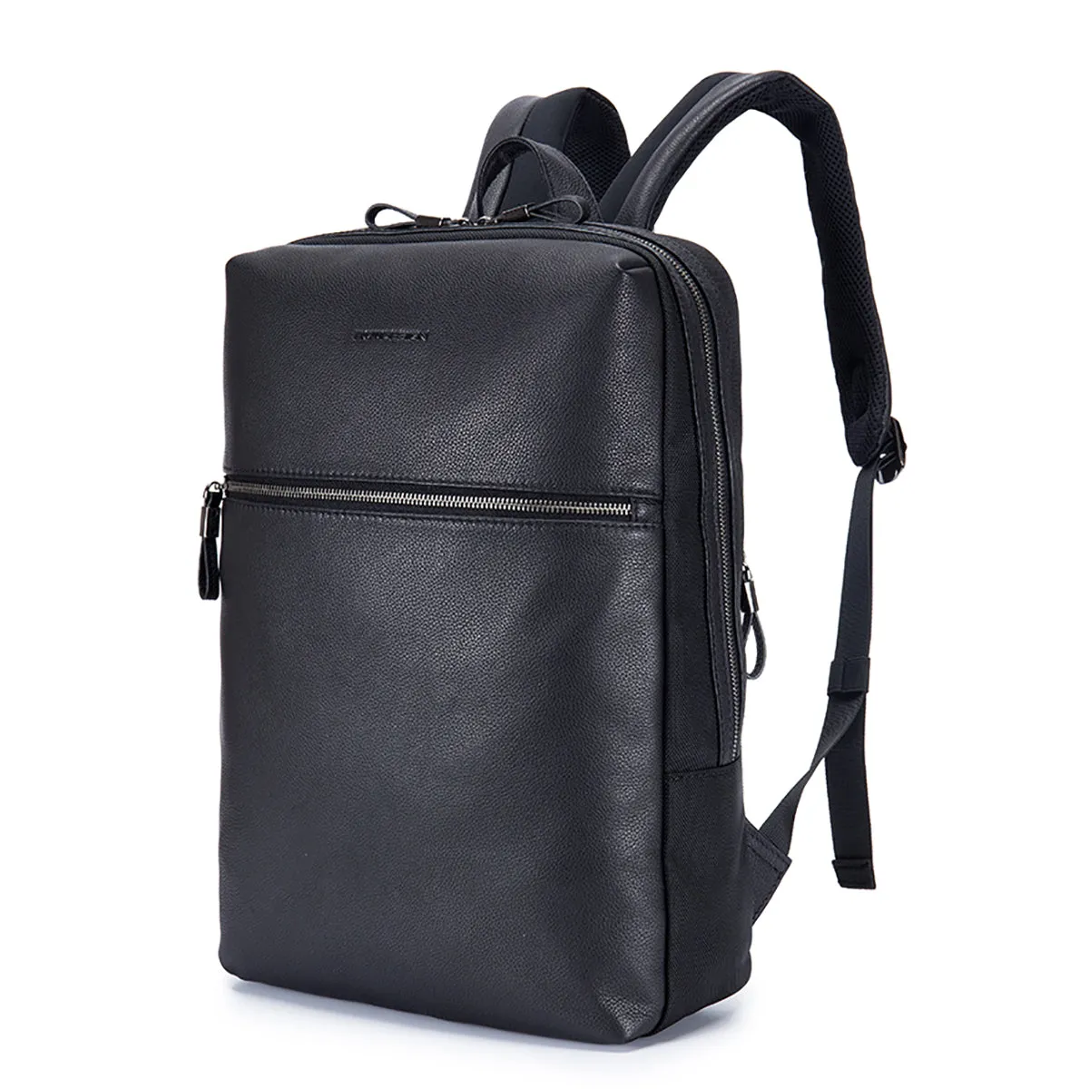 EnzoDesign Light Weight Cow Nappa Leather With Ballistic Nylon Trim 15" Laptop Business Backpack