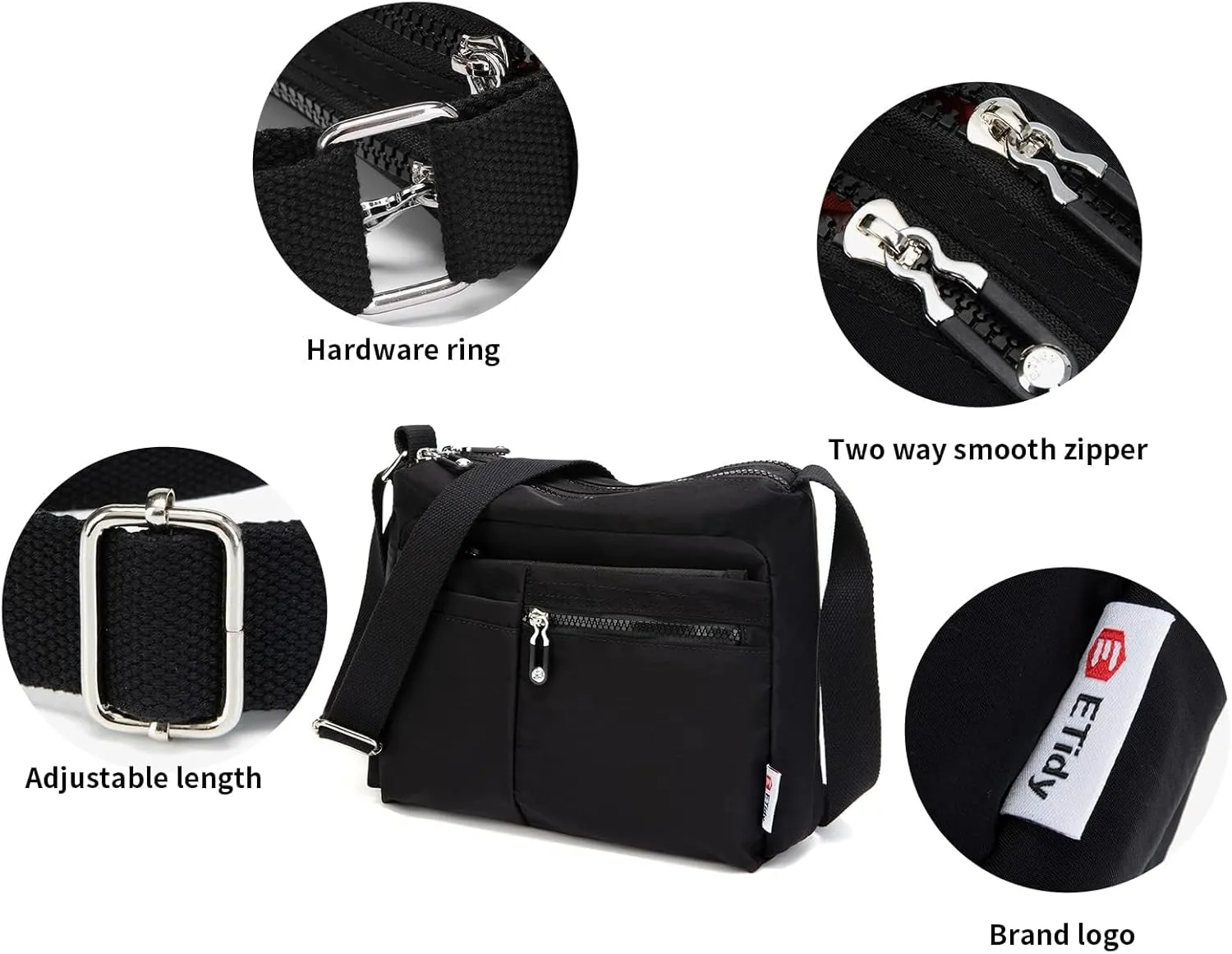 ETidy Crossbody Bag For Women Waterproof Lightweight Casual Shoulder Handbag Purse