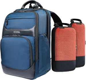 Everki Onyx Premium Business Executive Laptop Backpack   Compression Packing Cubes Set (Small 4.6L & Medium 9L), 15.6-Inch Compartment, Travel-Friendly, Water-Resistant – Navy