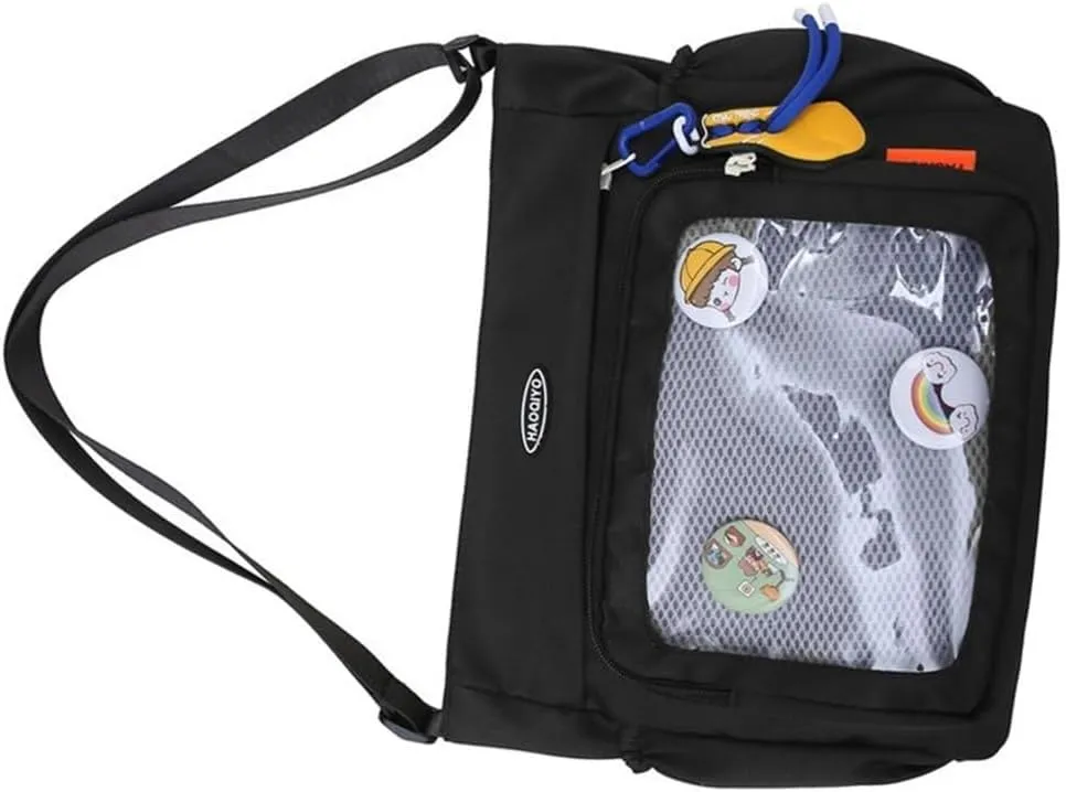 Eye Catching Women's Ita Bag Japanese Style Cute Pin Display Bag Large Capacity Handbag Crossbody Purse