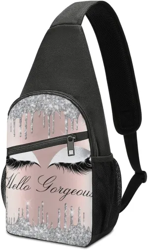 Eyelashes Silver Rose Drips Unisex Chest Bag, Travel