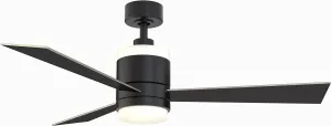Fanimation Studio Collection LP8577LBL Upright Ceiling Fan with LED Light Kit, 48 Inch, Black with Black/Silver Reversible Blades