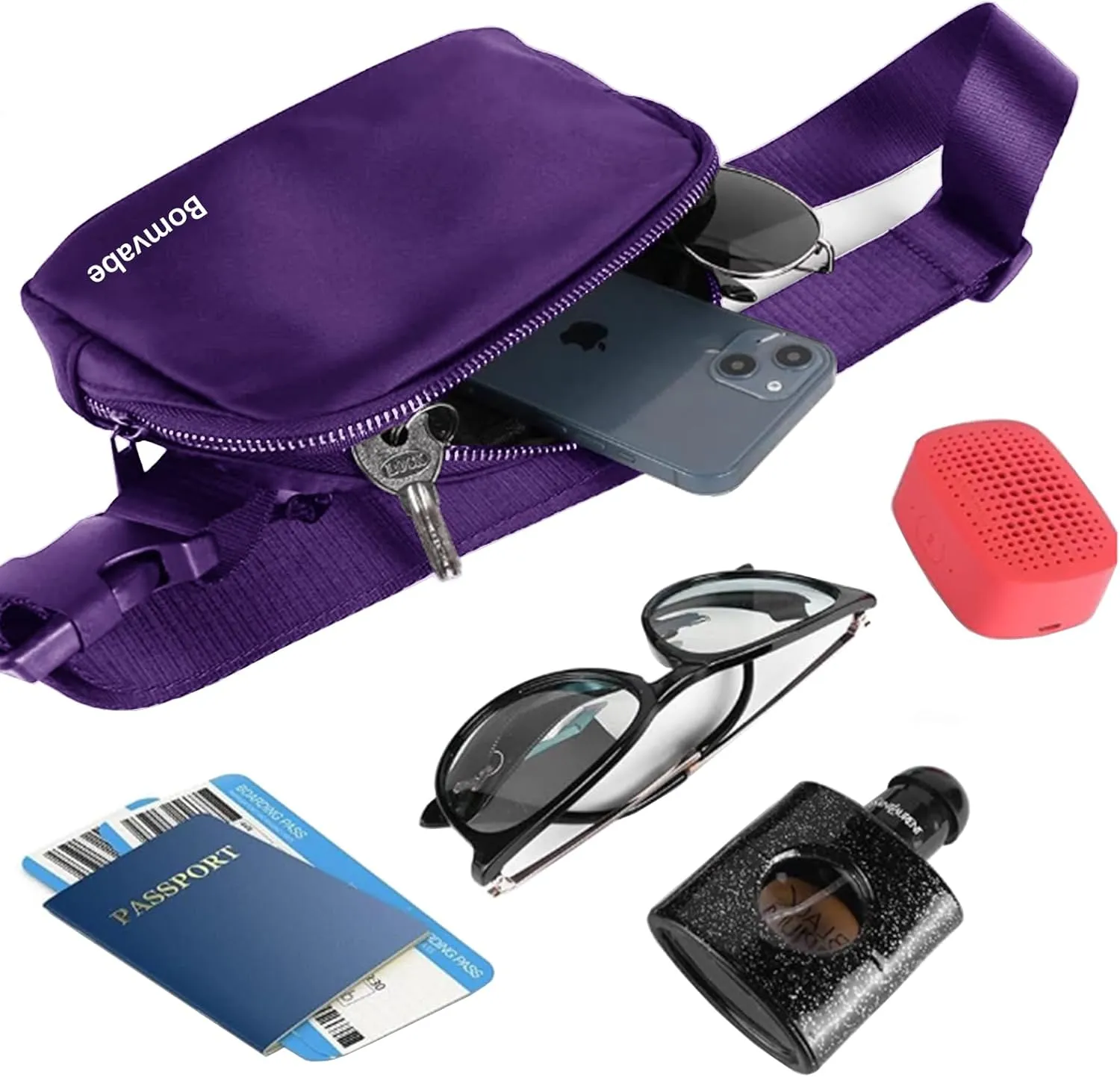 Fanny Pack for Women Teen Girls, Small Belt Bag 1L with Adjustable Strap 32" to 51", Crossbody Bag Water-resistant for Travel Gym Sport Running, Fashion Waist Bag for Mothers Day Gifts