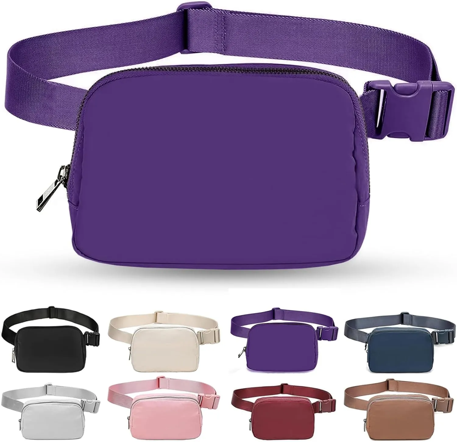 Fanny Pack for Women Teen Girls, Small Belt Bag 1L with Adjustable Strap 32" to 51", Crossbody Bag Water-resistant for Travel Gym Sport Running, Fashion Waist Bag for Mothers Day Gifts