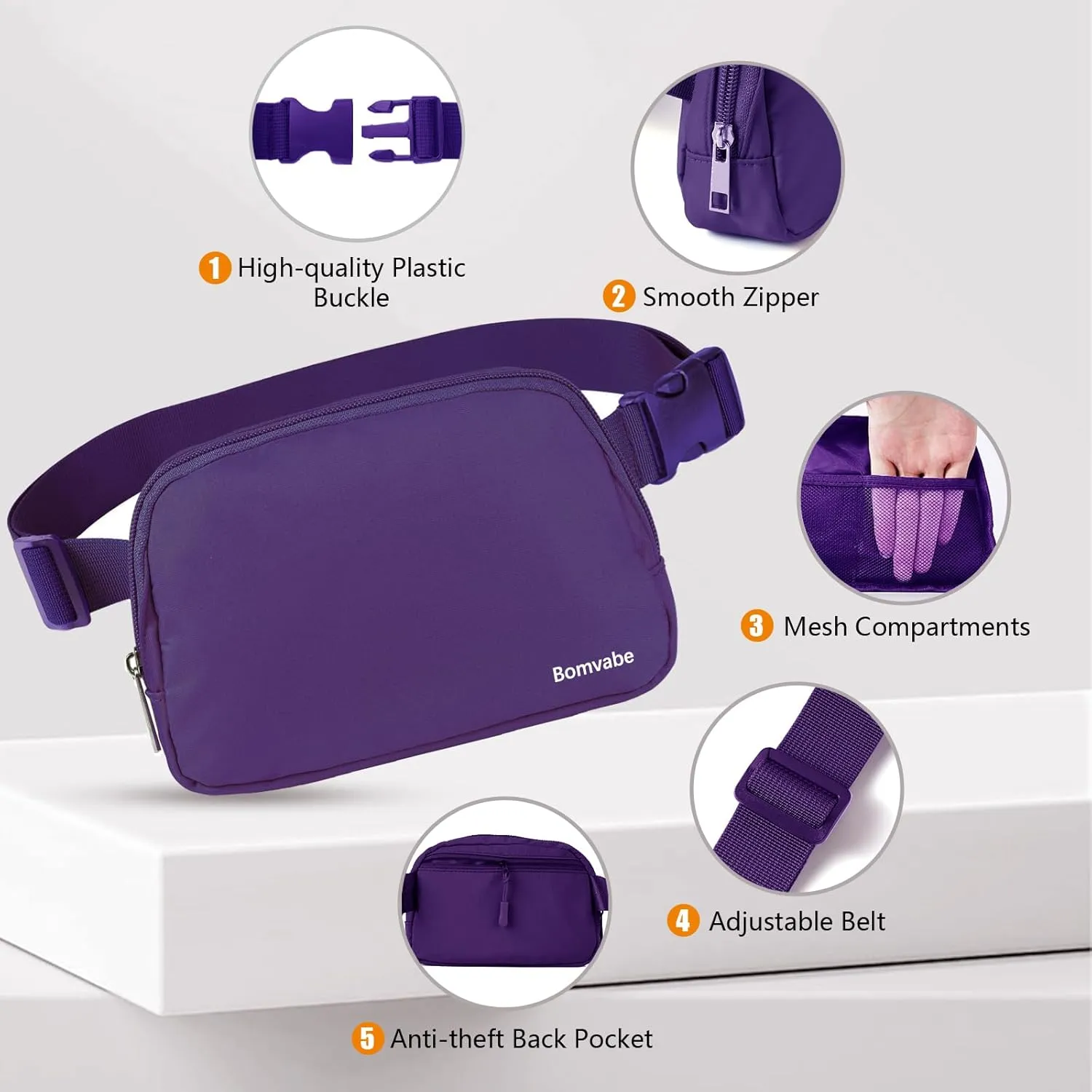 Fanny Pack for Women Teen Girls, Small Belt Bag 1L with Adjustable Strap 32" to 51", Crossbody Bag Water-resistant for Travel Gym Sport Running, Fashion Waist Bag for Mothers Day Gifts
