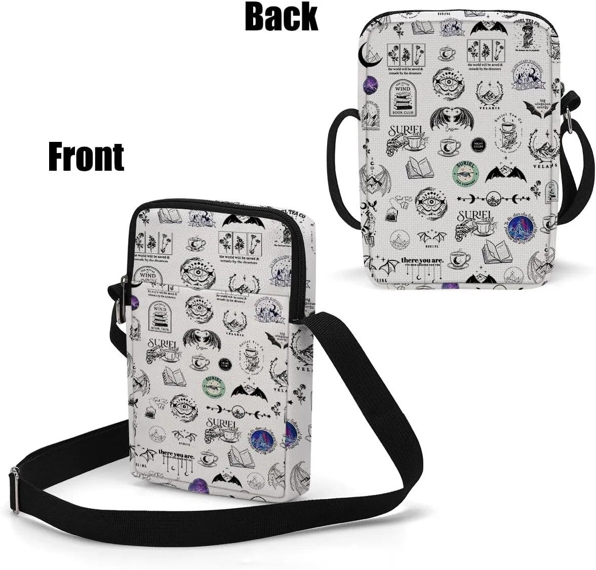 Fantasy Novel Cross Body Bag Magic Mouse Wizard Stuff Phone Bag Book Lovers Gifts Preppy Anime Shoulder Bag