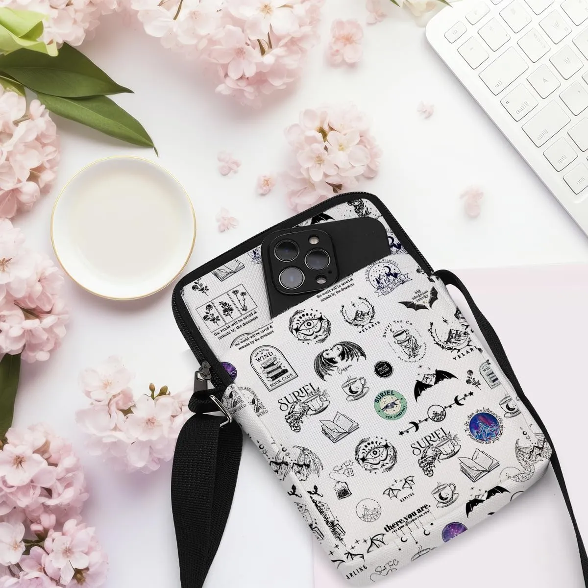 Fantasy Novel Cross Body Bag Magic Mouse Wizard Stuff Phone Bag Book Lovers Gifts Preppy Anime Shoulder Bag