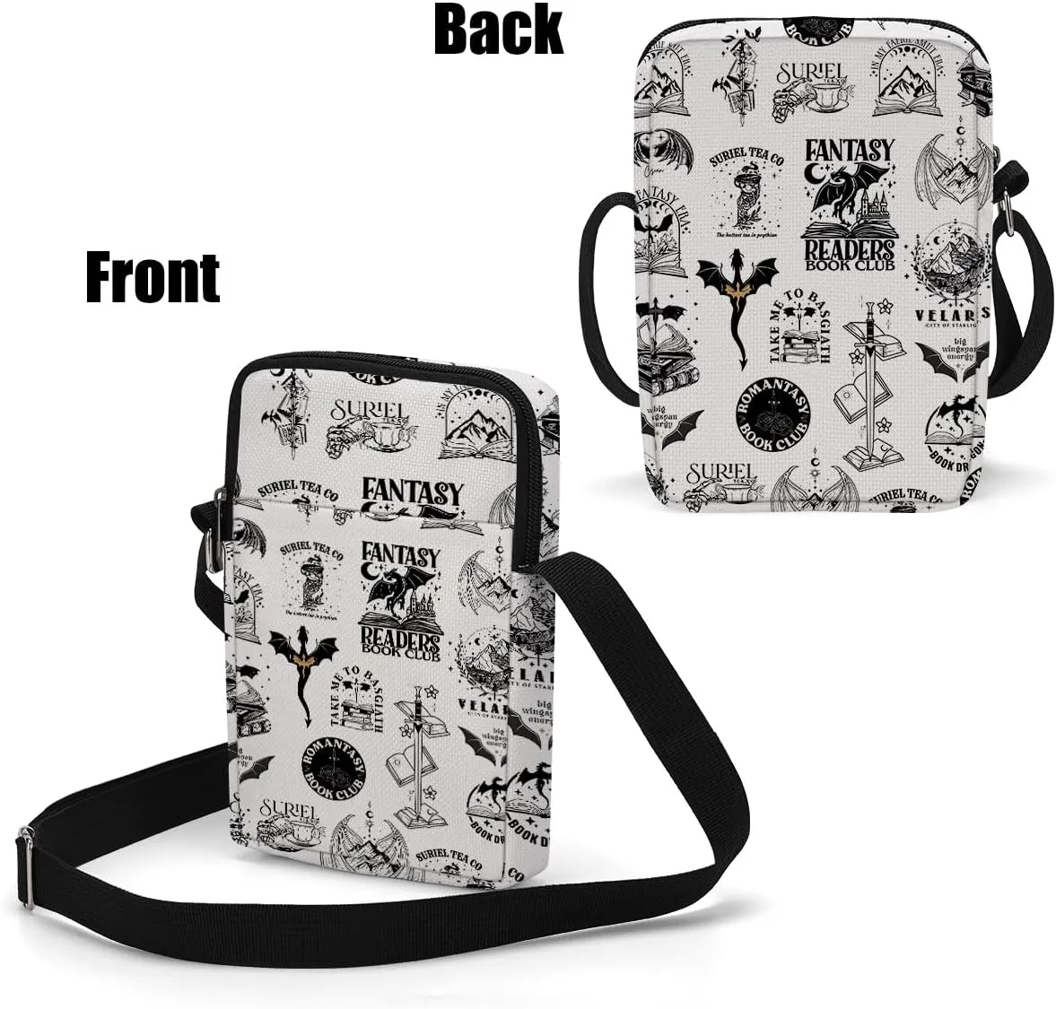 Fantasy Novel Cross Body Bag Magic Mouse Wizard Stuff Phone Bag Book Lovers Gifts Preppy Anime Shoulder Bag