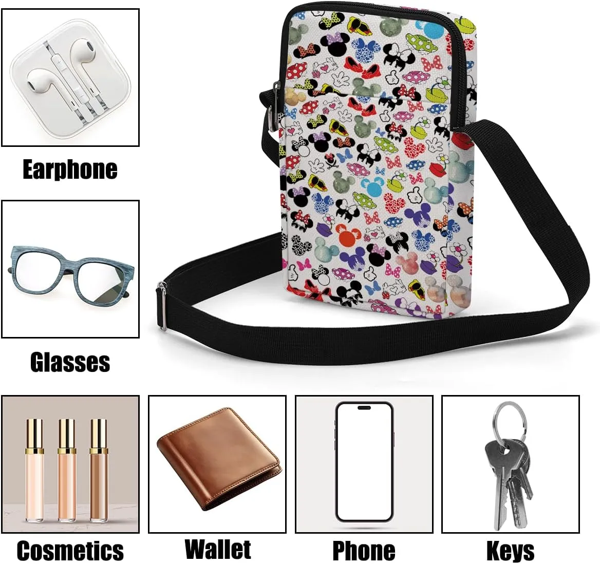 Fantasy Novel Cross Body Bag Magic Mouse Wizard Stuff Phone Bag Book Lovers Gifts Preppy Anime Shoulder Bag