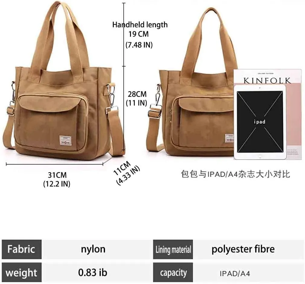 Fashion Women's Canvas Bag Mommy Large Capacity Crossbody Bag Nylon Casual Women's Shoulder Bag