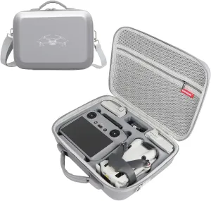 Father&I Drone 4 Pro/3 Mini Combo Accessories Only (Carry-ing) Protective Case Hard Storage Organizer Bag Holder for Dji Mini 4 Pro /3P/3 Crossbody &Two Way Zipper, Grey(NOT Silicone)