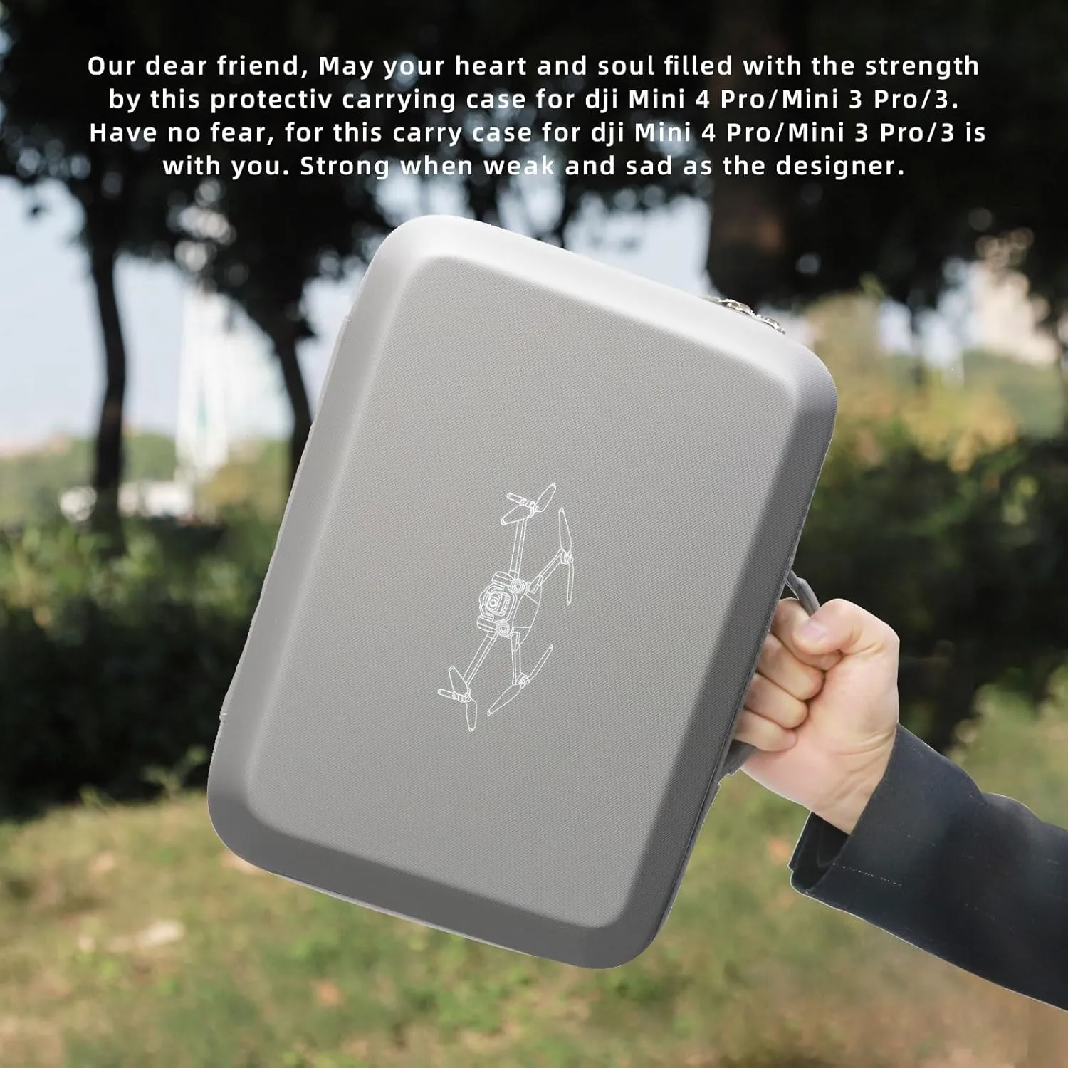 Father&I Drone 4 Pro/3 Mini Combo Accessories Only (Carry-ing) Protective Case Hard Storage Organizer Bag Holder for Dji Mini 4 Pro /3P/3 Crossbody &Two Way Zipper, Grey(NOT Silicone)