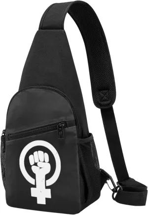 Feminist Fist Shoulder Bag Adjustable Leisure Travel Crossbody Shoulder Bag Unisex