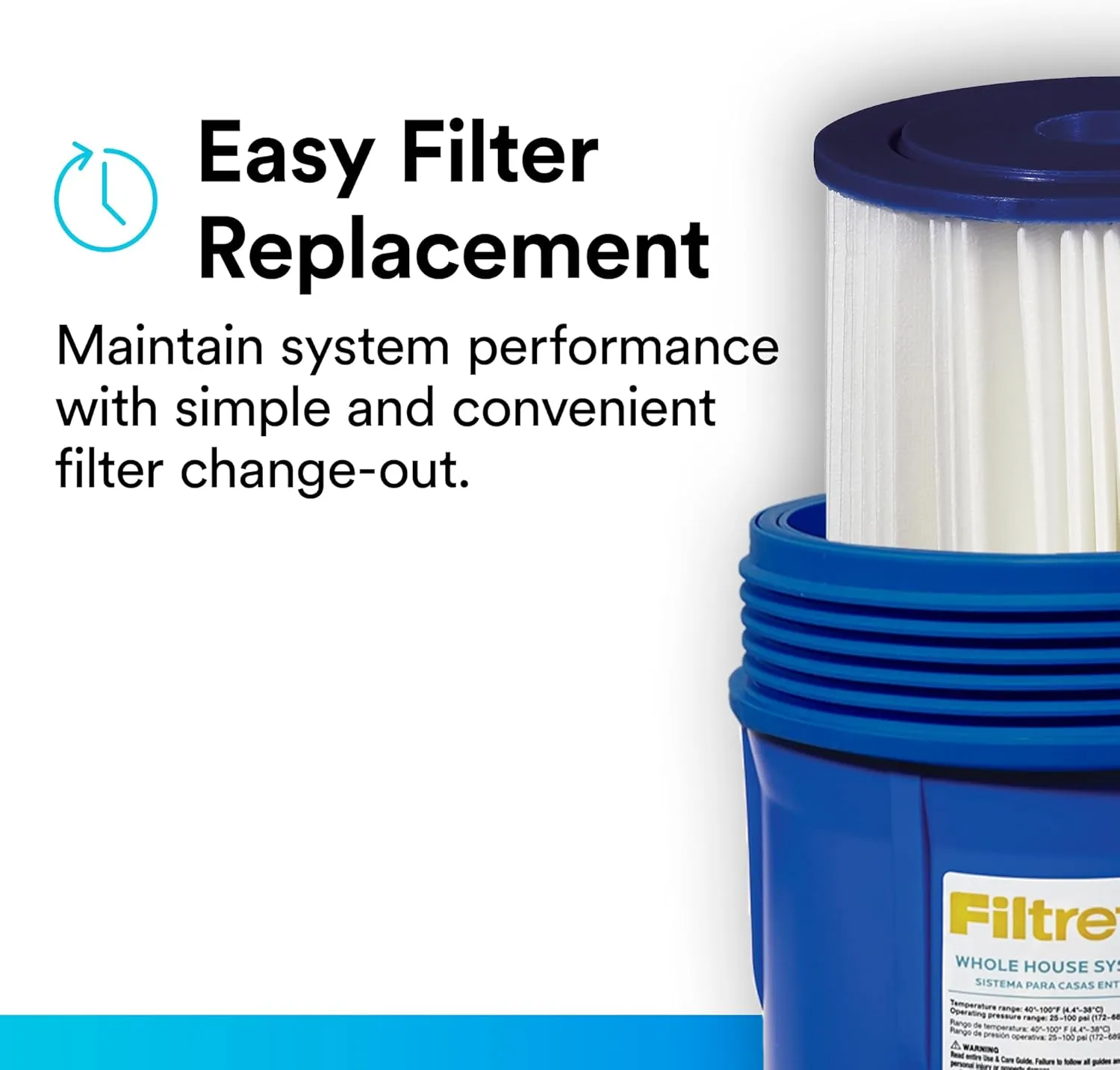 Filtrete Large Capacity Pleated Whole House Water Filter System 3WH-HDPL-F01