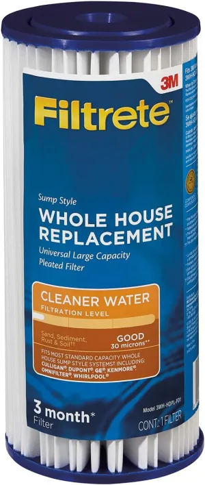Filtrete Large Capacity Pleated Whole House Water Filter System 3WH-HDPL-F01