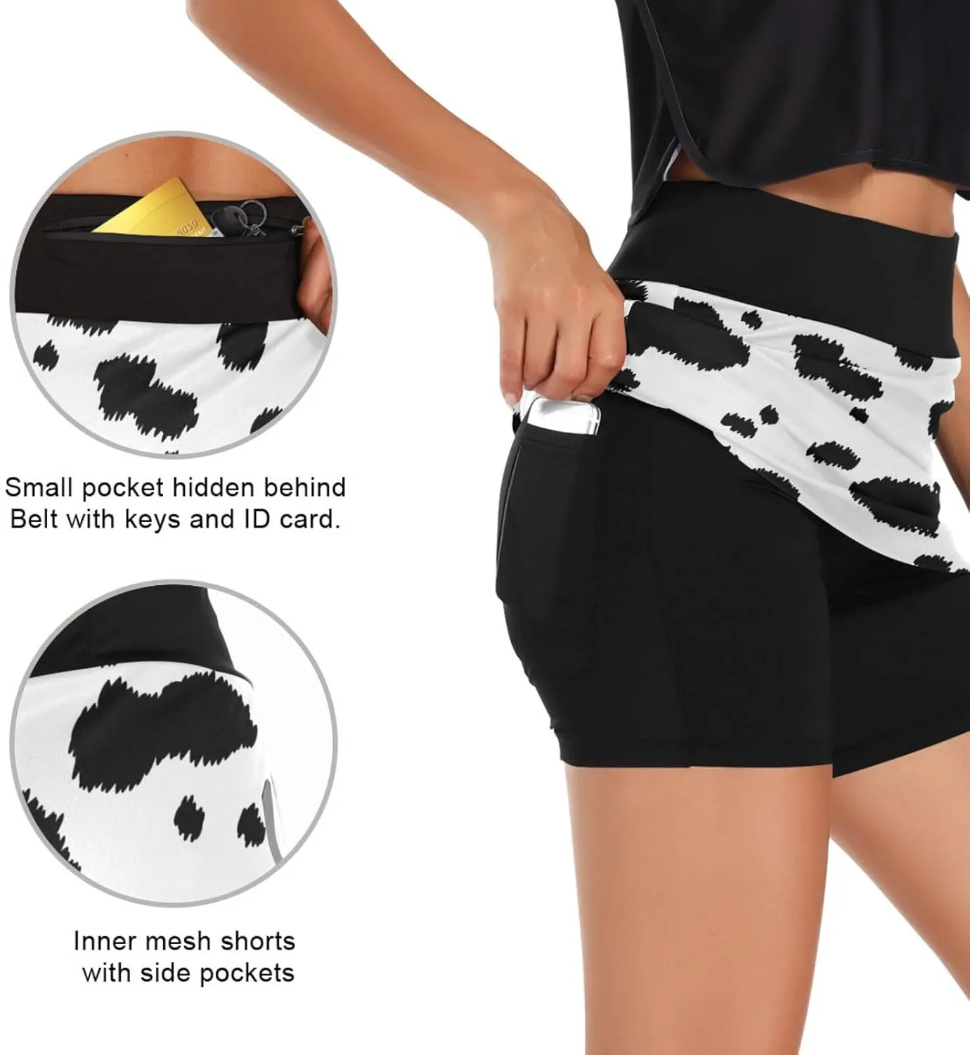 Fire Flame Women's Active Performance Skort Lightweight Skirt for Running Tennis Golf Workout Sports