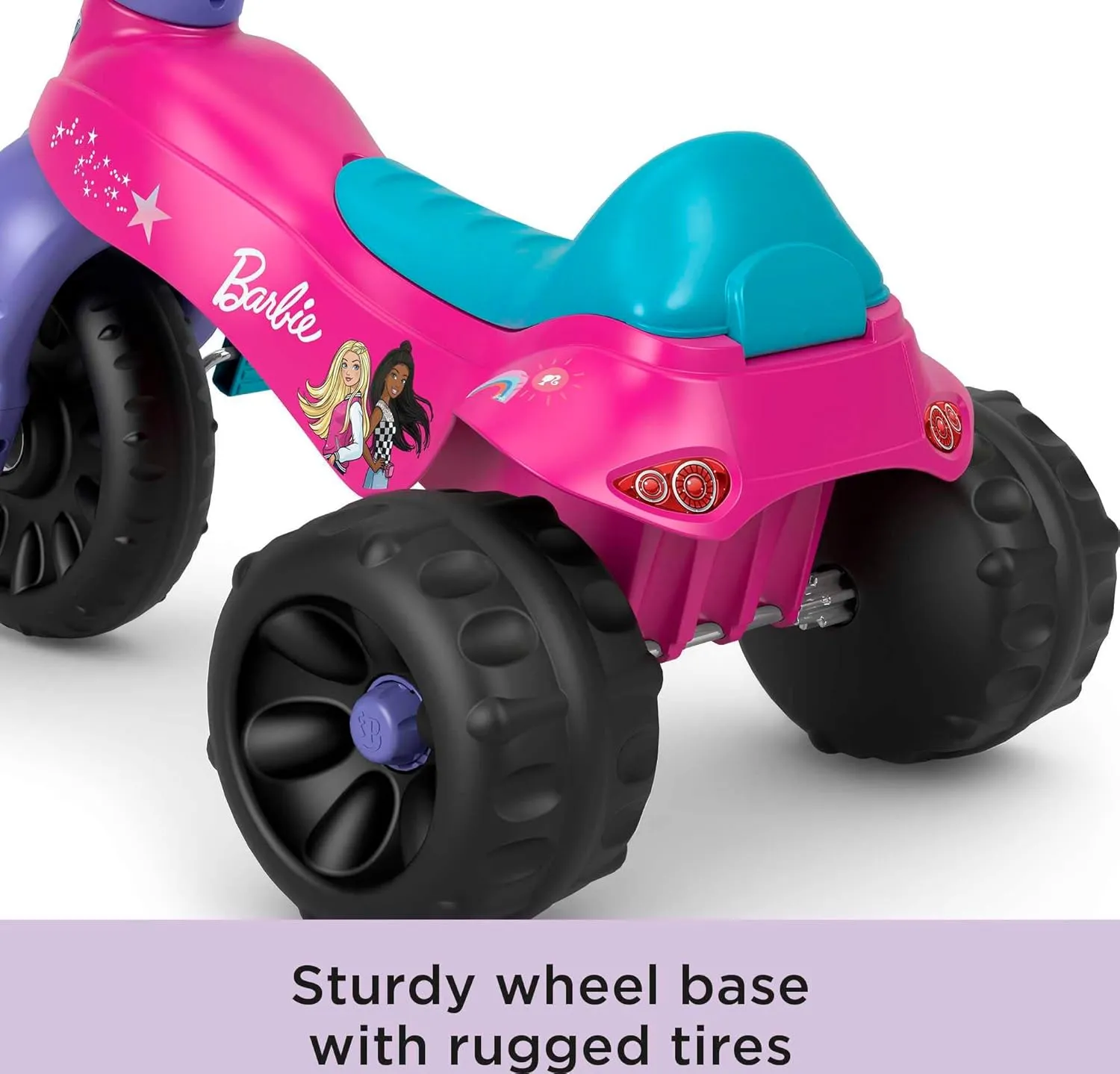 Fisher-Price Toddler Tricycle Barbie Tough Trike, Toy Bike with Handlebar Grips & Storage for Outdoor Play Kids Ages 2  Years