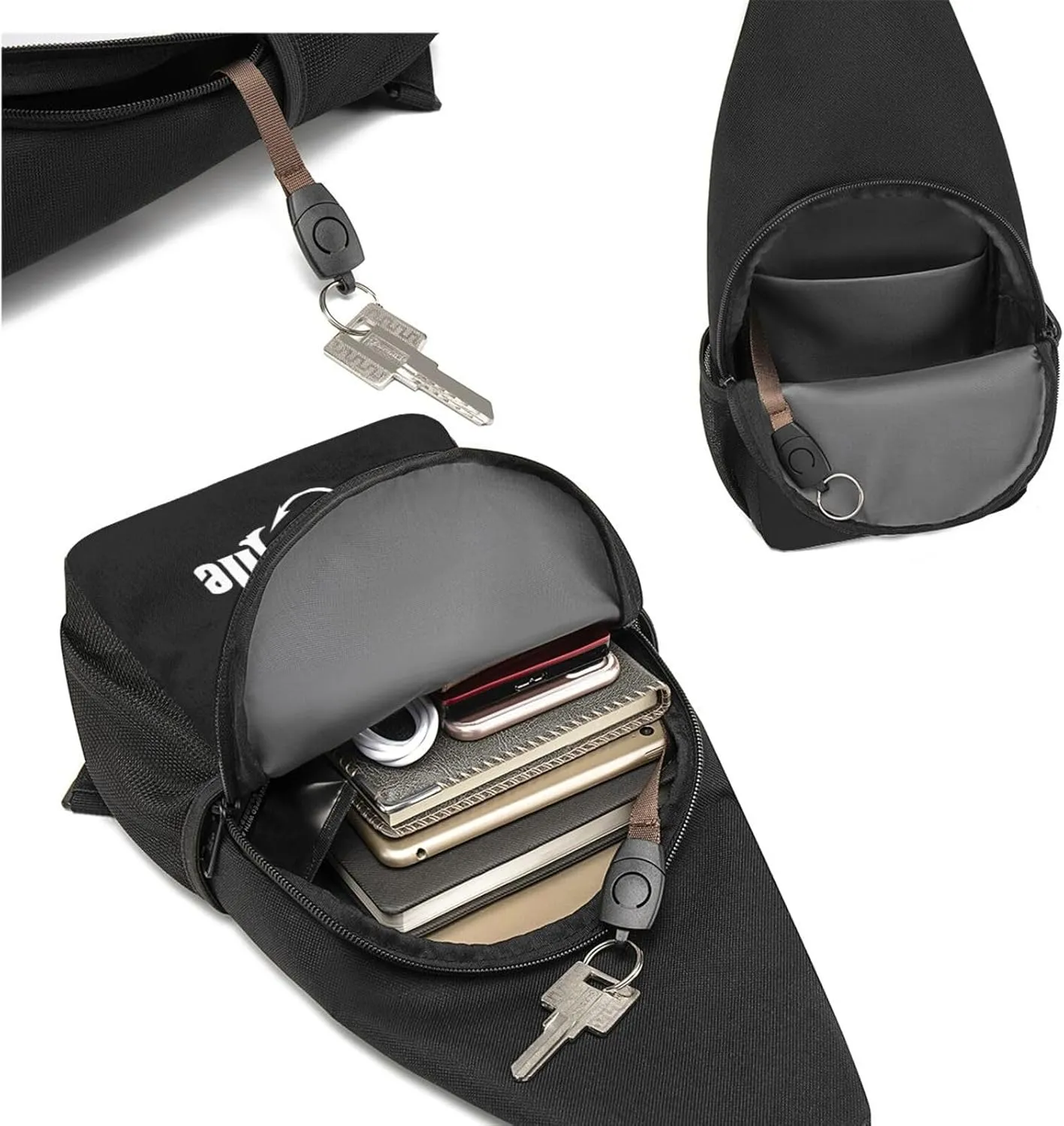 Fisherman'S Fish Hook Bite Me Unisex Chest Bag Lightweight Crossbody Shoulder Bag Travel Pocket Black