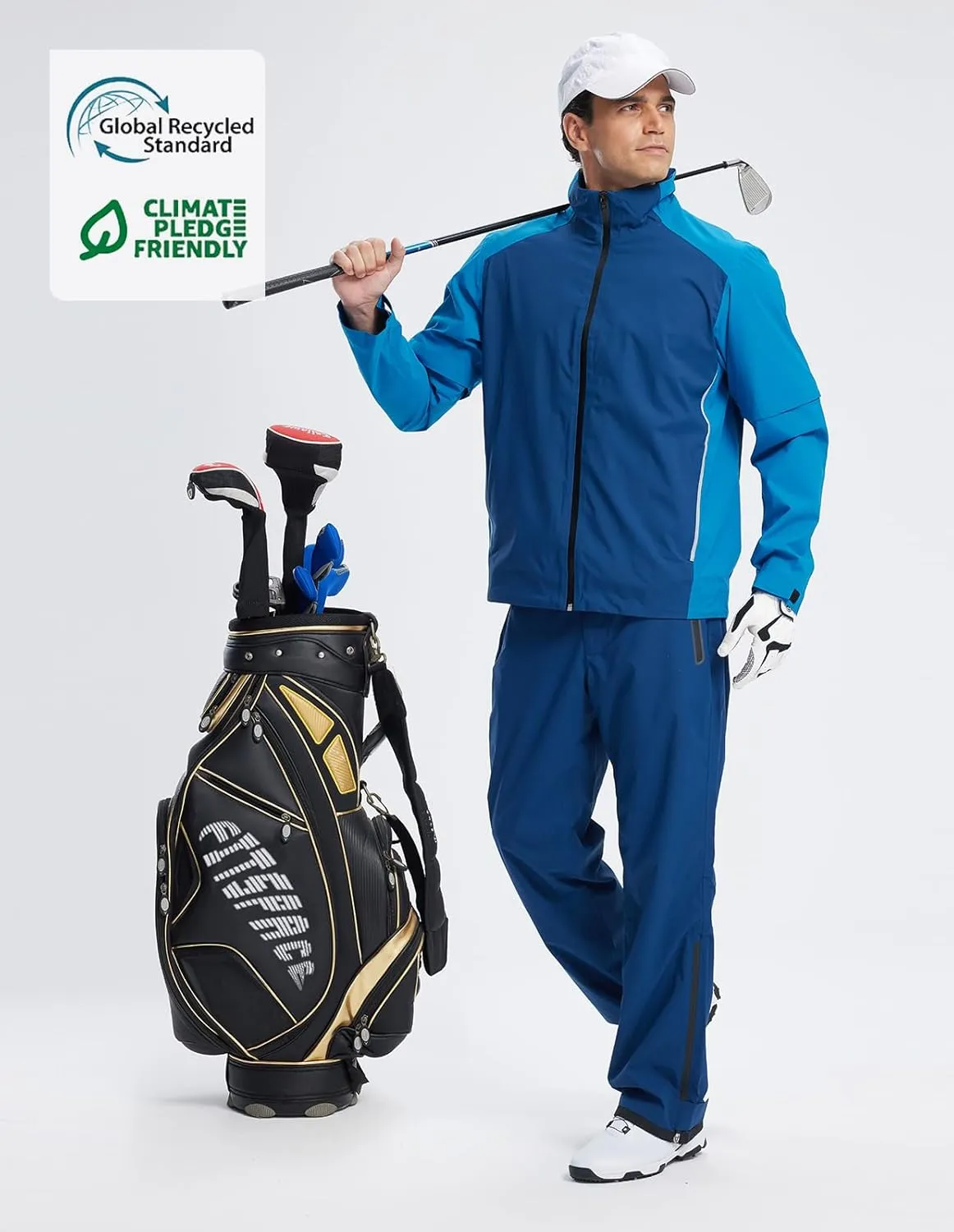 fit space Waterproof Golf Rain Jacket for Men 20K Performance Lightweight Rain Jackets for All Sports