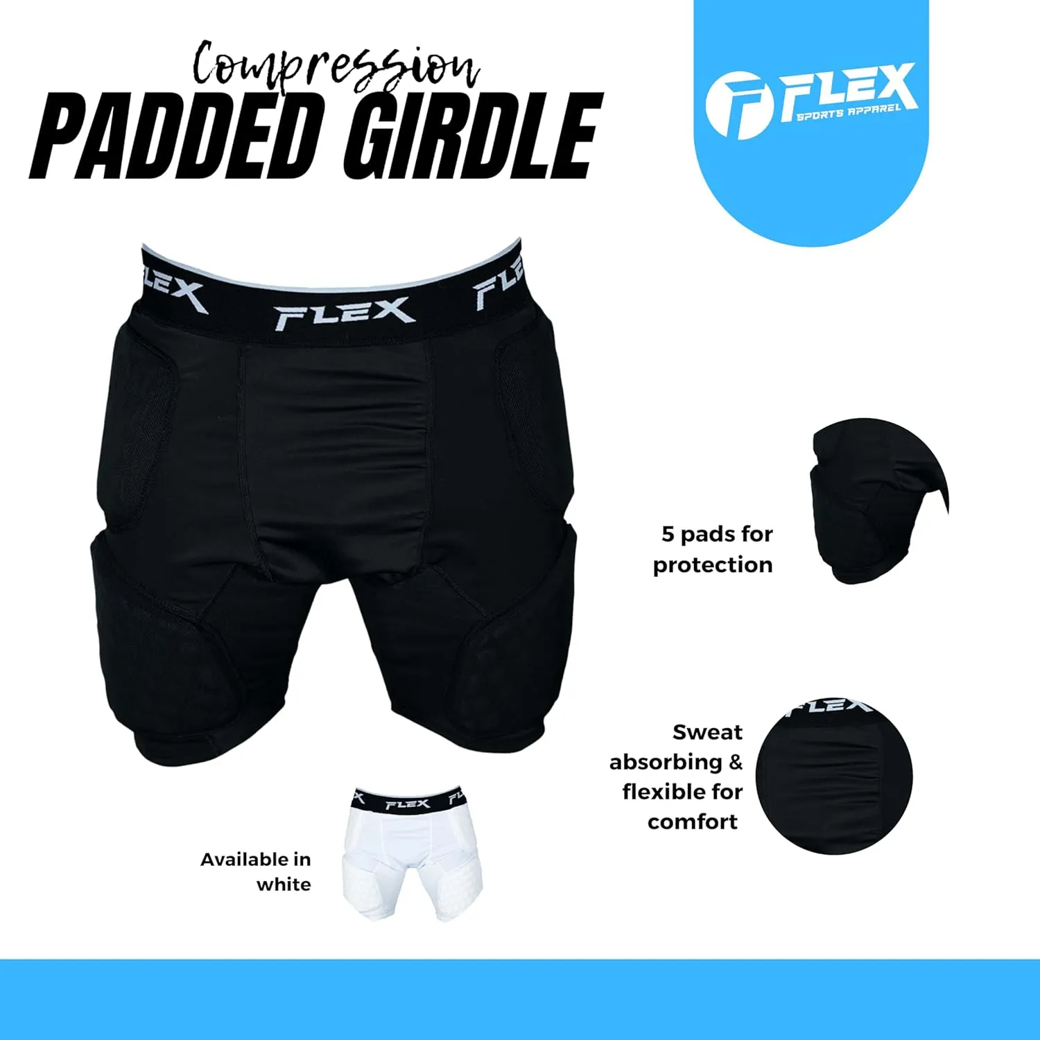 Flex Sports Safety Integrated Lightweight Football Pant with Built-in Pads for Youth and Adult