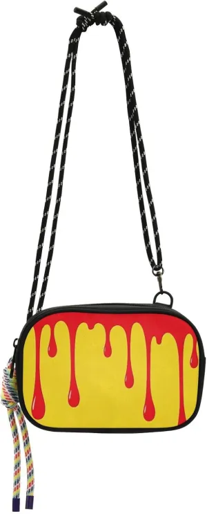 Flowing Pigment Red Yellow Art West Crossbody Purse for Womens Fashion with Adjustable Strap Small Handbags Have a meal bolso impermeable para mujer