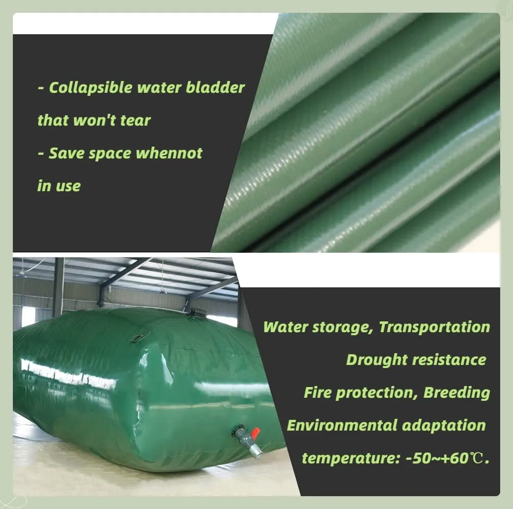 Foldable Portable Water Tank - Large Capacity PVC Water Storage Bladder for Emergency and Outdoor Use(3x2x1m/6000L/1585gallon)