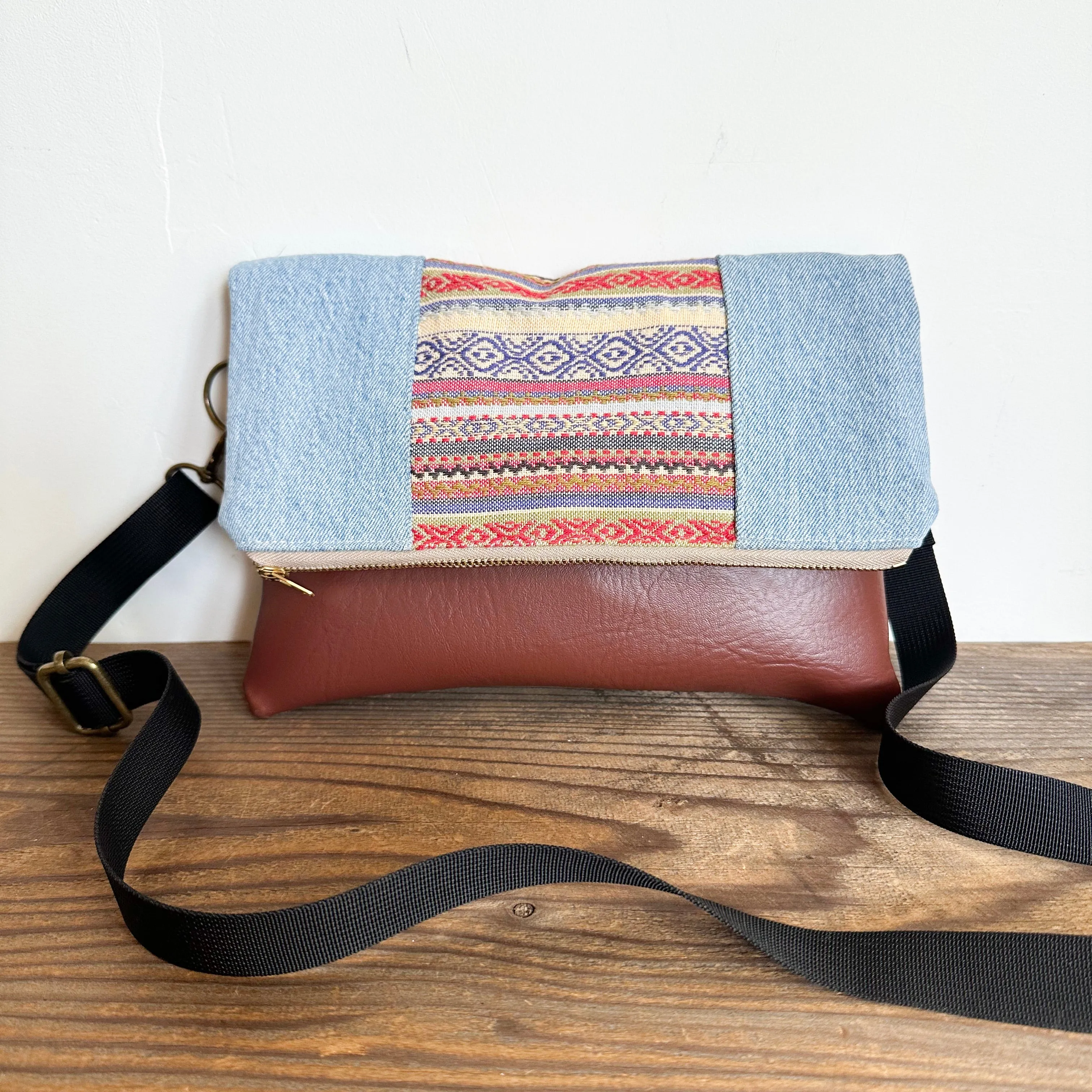 FOLDOVER CROSSBODY - Boho Stripe/Denim