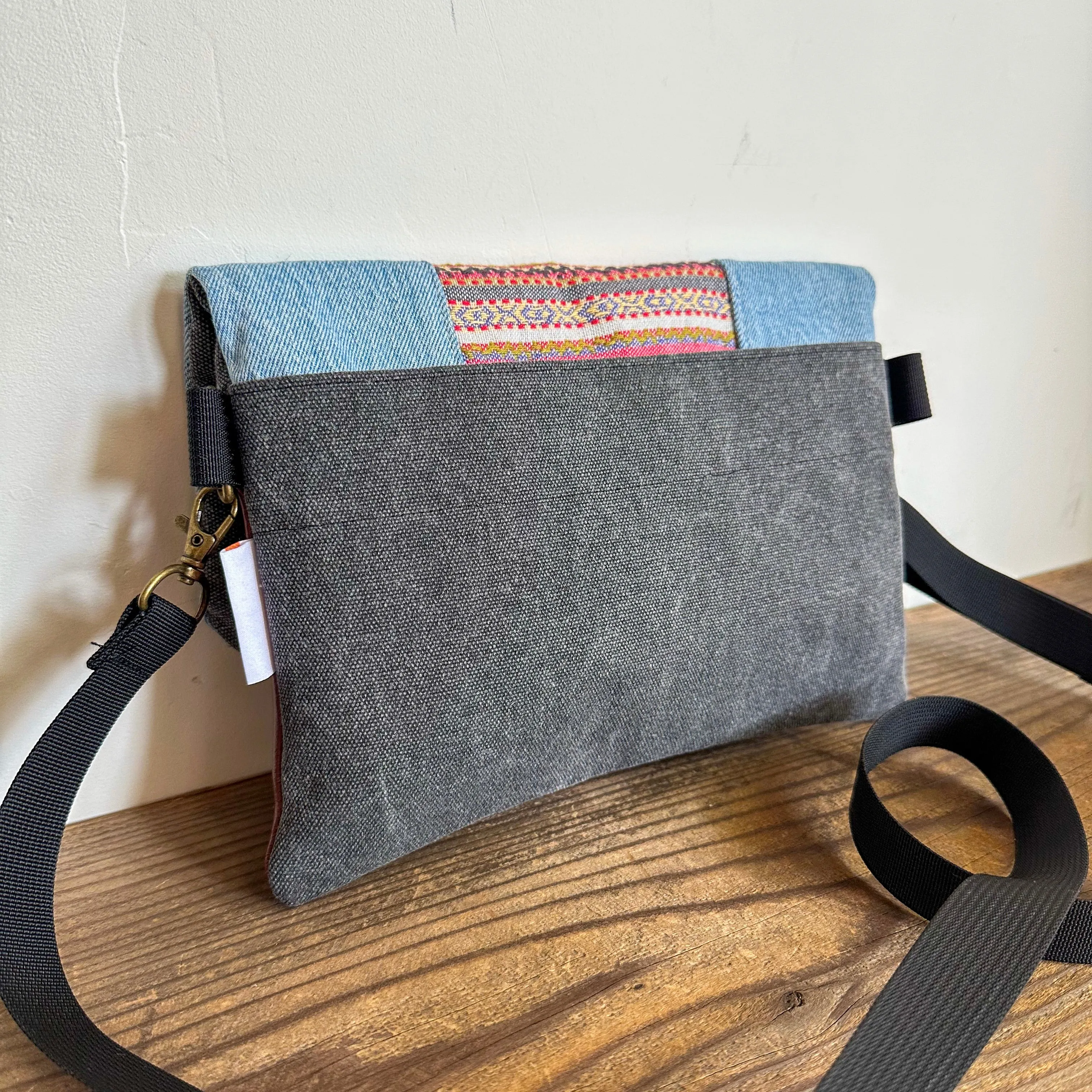 FOLDOVER CROSSBODY - Boho Stripe/Denim