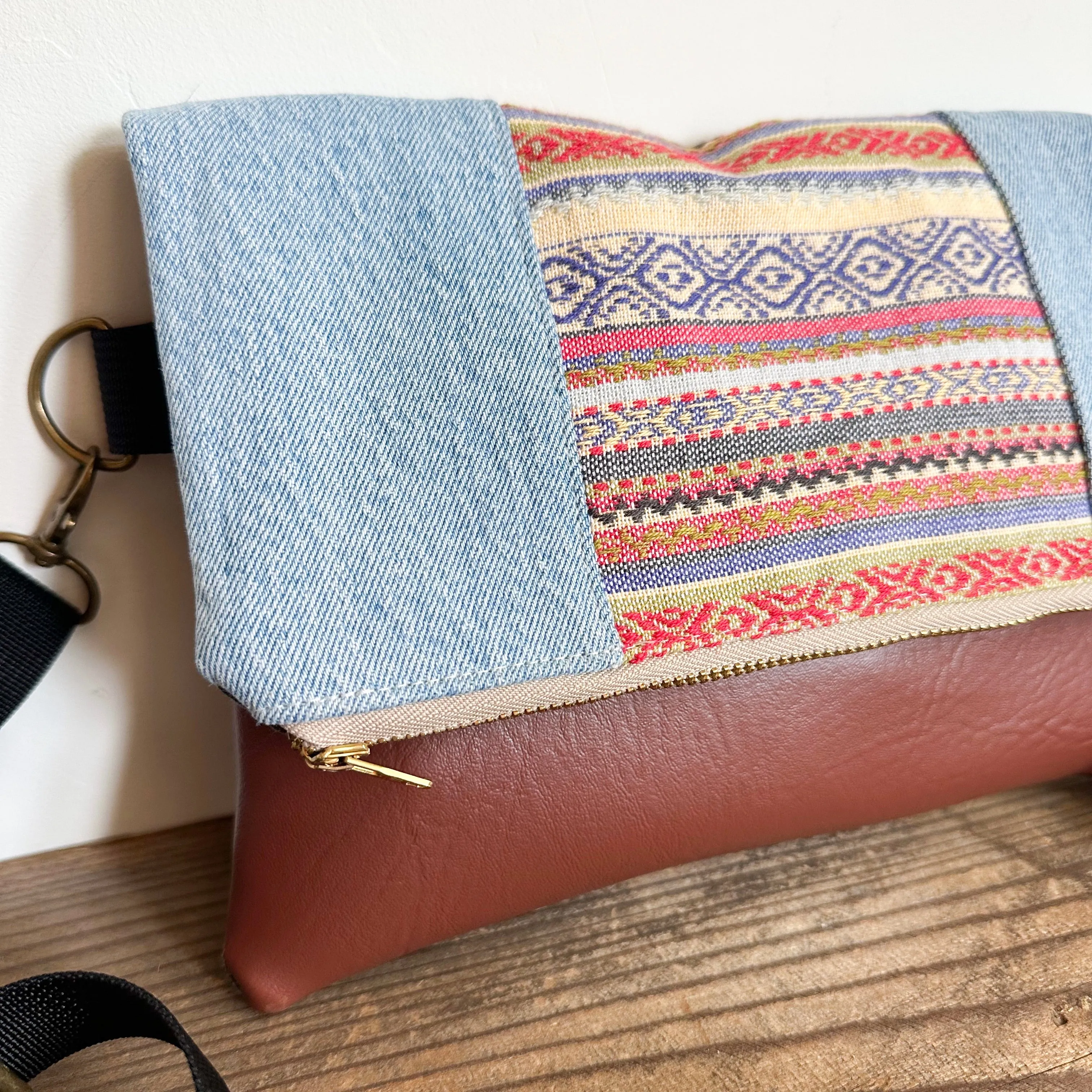FOLDOVER CROSSBODY - Boho Stripe/Denim