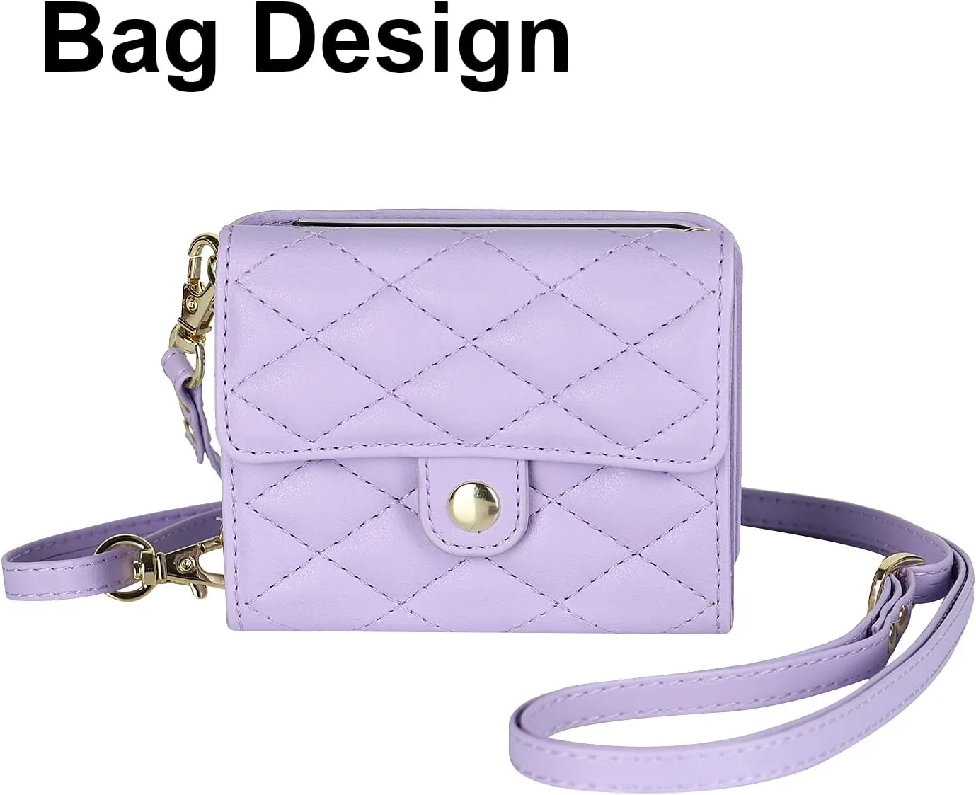 for Motorola Razr Wallet Case with Card Holder, Crossbody Wallet Leather Handbag with RFID Blocking Detachable Lanyard Magnetic Flip Case for Motorola Razr 2023 (Lavender)