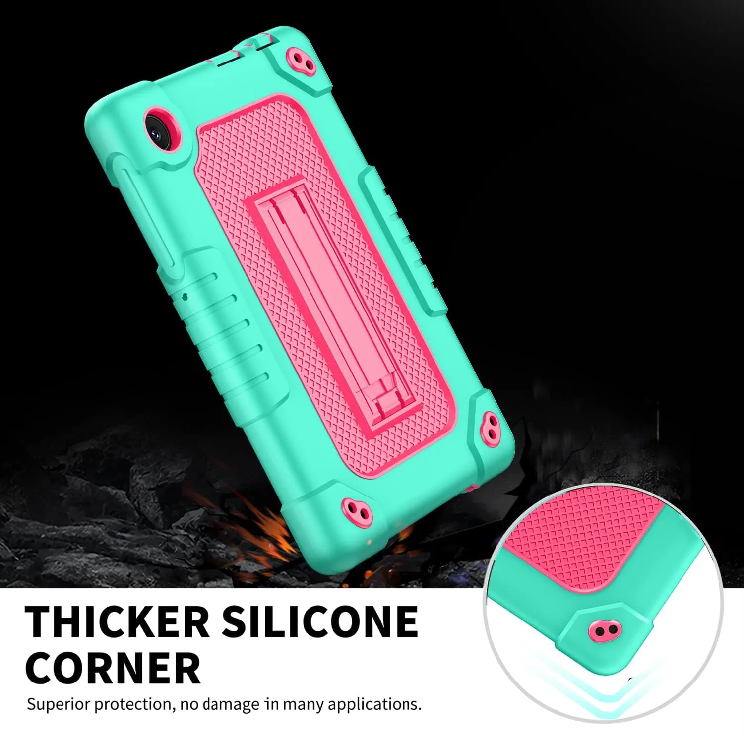 for TCL Tab 8 Plus Tablet Case,Shoulder Strap Soft Silicone&Hard Back Shockproof Kids Protective Case for TCL Tab 8 Plus/TCL Tab 8 LE/TCL Tab 8 WiFi/TCL TAB 8V/TCL Tab 8 SE(Green/Pink)