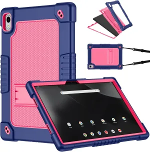 for Walmart Onn 11 inch Tablet Pro 2024 Model Case/Onn 11 inch Tablet Pro 100146660 Case,Shockproof Kids with Shoulder Strap (Navy/Pink)