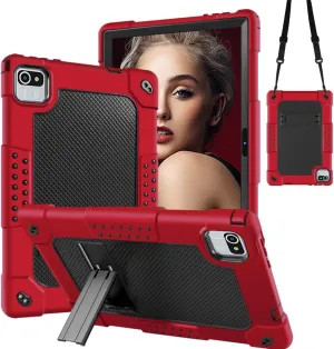 for ZZB 10 Inch Tablet Case,for MB1001 10.1 Tablet Case Kids Friendly Shockproof Shoulder Strap Shell for CZZ/Okaysea 10.1/HAPPYBE/ANYLAKE/Freeski OLEXEX Bestski/Velorim Tablet (Red/Black)