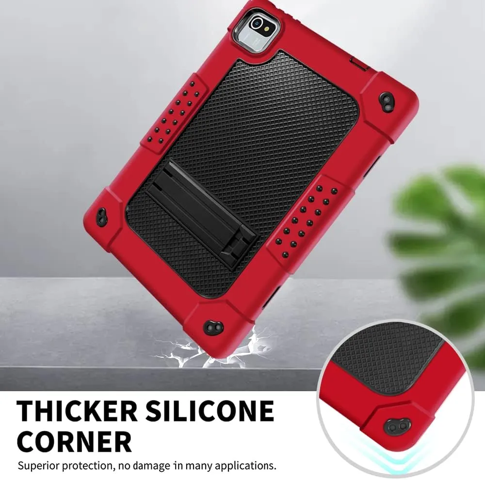 for ZZB 10 Inch Tablet Case,for MB1001 10.1 Tablet Case Kids Friendly Shockproof Shoulder Strap Shell for CZZ/Okaysea 10.1/HAPPYBE/ANYLAKE/Freeski OLEXEX Bestski/Velorim Tablet (Red/Black)