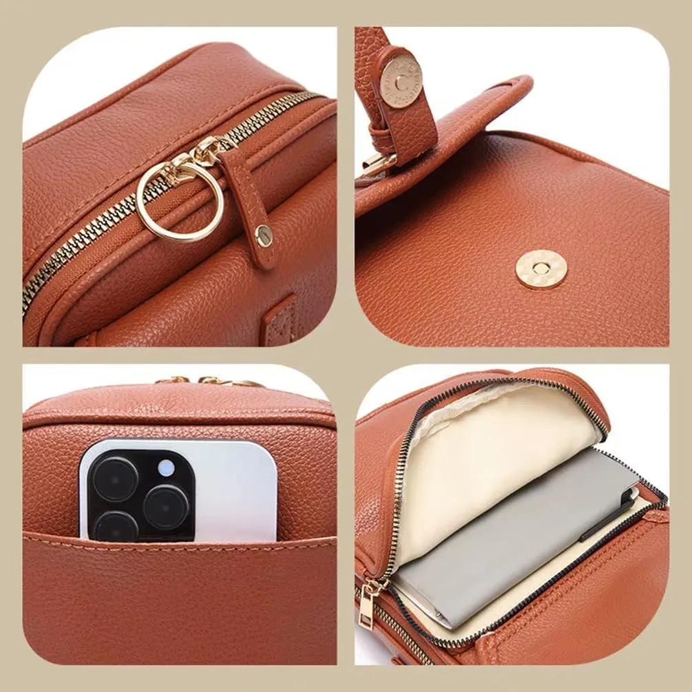 Forcipower Crossbody Bag, Collaboraten1 Crossbody Bag, Vintage Large Capacity Messenger with Anti-Theft Zipper